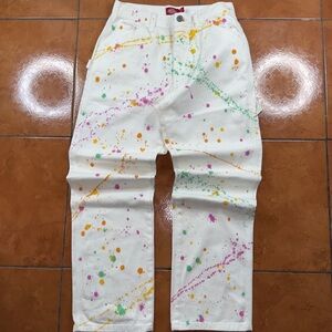 Dickies White Paint Splatter Pants Size 1/25 Artist Carpenter Y2K